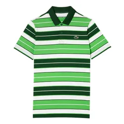 Áo Polo Nam Lacoste Men's Golf Polo Shirt Straight Fit UV Protection DH7497 IQC Màu Xanh Phối Trắng Size 3