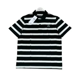Áo Polo Nam Lacoste Men's Golf UV Resistant Recycled Fiber DH1091 Màu Đen Trắng Size 3