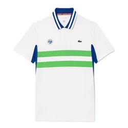 Áo Polo Nam Lacoste Slim Fit Ultra Roland-Garros Edition White DH7834-00-ITC Màu Xanh Trắng Size 2