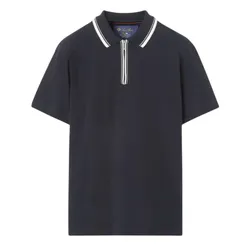 Áo Polo Nam Loro Piana Zip Regatta Cotton In Navy Blue FAI0736 W000 Màu Xanh Navy Size S