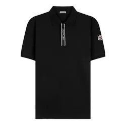Áo Polo Nam Moncler Logo Appliqued Grosgrain In Black J10918A00002 89A16 Màu Đen Size S