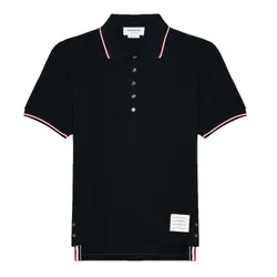 Áo Polo Nam Thom Browne RWB Tipping Stripe Cuff Polo Màu Xanh Navy Size 1