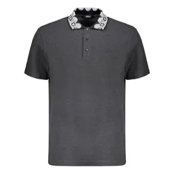 Áo Polo Nam Versace Logo Embroidered Cotton Polo Shirt Màu Xám Size XS