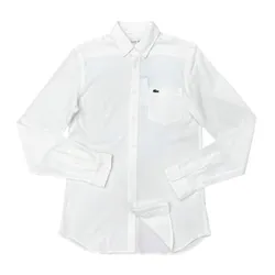 Áo Sơ Mi Dài Tay Nam Lacoste Men's Regular Fit Shirt Màu Trắng