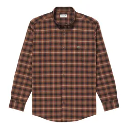 Áo Sơ Mi Dài Tay Nam Lacoste Regular Fit Multi-Check Shirt CH0493 WNC Màu Nâu/Đen Size 38