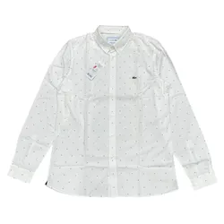 Áo Sơ Mi Dài Tay Nam Lacoste Slim Fit Shirt Màu Trắng Size 39