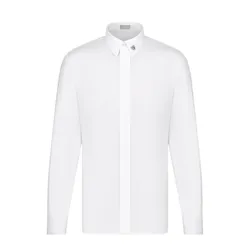 Áo Sơ Mi Nam Dior Shirt With Embroidered Bee Jewel 013C501F1581_C080 Màu Trắng Size 39