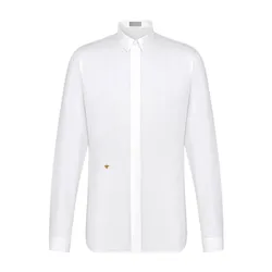Áo Sơ Mi Nam Dior Shirt With Gold Bee Embroidery Màu Trắng Size 39