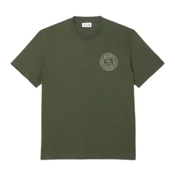 Áo Thun Nam Lacoste Men's Print Badge Jersey T-Shirt TH0125 99 HCF Màu Xanh Lá Size 2