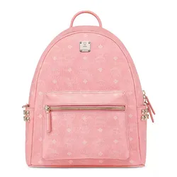 Balo Nữ MCM Visetos Stark Backpack Size Small Màu Hồng