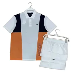 Bộ Quần Áo Cộc Tay Nam Lacoste Graphic Breathable And Resistant Piqué Phối Màu Size 3