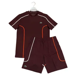Bộ Quần Áo Cộc Tay Nam Lacoste Men's Tennis TH7545/GH7460 Màu Đỏ Mận Size 3