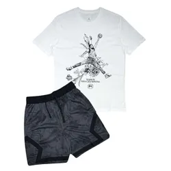 Bộ Quần Áo Cộc Tay Nam Nike Jordan Sport Men's Dri-Fit FV8614-010/FZ1928-100 Màu Trắng/Đen (Form Á) Size S