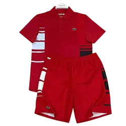 Bộ Thể Thao Nam Lacoste Men's Sport Colorblock Piqué Màu Đỏ