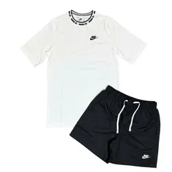 Bộ Thể Thao Nam Nike Sportswear Club Men's Short-Sleeve Top Màu Đen Trắng Size L (Form Á)