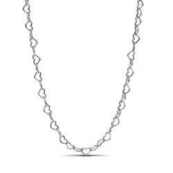Dây Chuyền Nữ Pandora Linked Hearts Collier Necklace Sterling 393334C00 45cm Màu Bạc