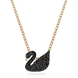 Dây Chuyền Nữ Swarovski Swan Pendant Swan, Black, Rose Gold-Tone Plated 5204134 Màu Đen - Vàng Hồng