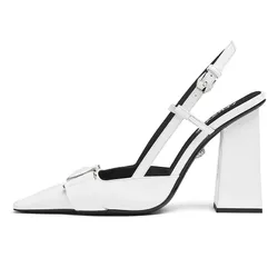 Dép Cao Gót Nữ Versace Medusa Head Leather Pumps Màu Trắng Size 38