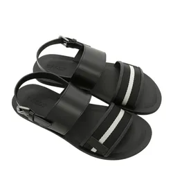 Dép Nam Bally Men's Leather Summer Sandals 600440 24457 Màu Đen Size 39