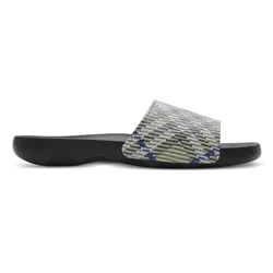 Dép Nam Burberry Dive Grey Leather Vintage Check Sandals 8102419X Màu Xanh Đen Size 40