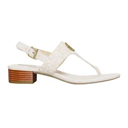 Dép Nữ Michael Kors MK Hannah Signature Logo T-Strap Sandal 49S5HNFS2B Vanilla Màu Trắng Size 5
