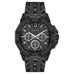 Đồng Hồ Nam Bulova Quartz 98C134 Octava Crystal Black Watch Màu Đen