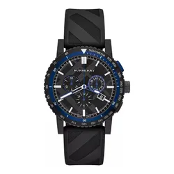 Đồng Hồ Nam Burberry The City Men's Swiss Chronograph Rubber 42mm BU9806 Màu Đen
