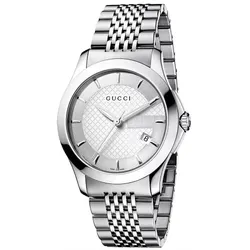 Đồng Hồ Nam Gucci YA126401 G-Timeless Swiss Stainless Steel Màu Bạc Trắng
