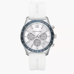 Đồng Hồ Nữ Michael Kors MK Chronograph White Silicone Watch MKO1040 Màu Xanh Trắng