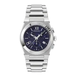 Đồng Hồ Nam Salvatore Ferragamo Vega Quartz Watch 6010244254 Màu Bạc/Xanh
