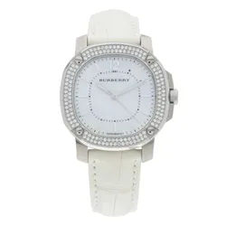 Đồng Hồ Nữ Burberry The Britain Diamonds Mother Of Pearl Dial White Leather Strap BBY1800 Màu Trắng