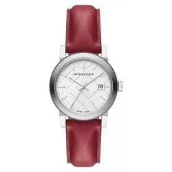 Đồng Hồ Nữ Burberry White Silver Dial Red Leather Ladies Watch BU9129 Màu Đỏ Bạc