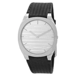 Đồng Hồ Nữ Gucci 25H Quartz Silver Dial Ladies Watch YA163419 Màu Bạc - Đen