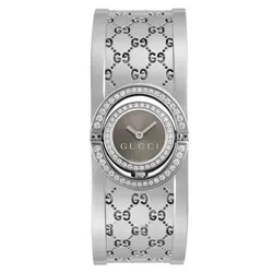Đồng Hồ Nữ Gucci Twirl 112 Diamonds Brown Dial Silver Tone 17mm YA112504 Màu Bạc - Nâu
