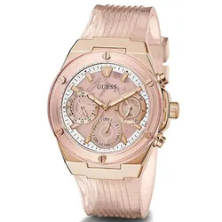 Đồng Hồ Nữ Guess Quartz GW0409L3 Pink Transparent Multifunction Watch Màu Hồng