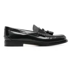Giày Lười Nam Gucci GG Supreme Tassel Moccasin Loafers Leather Black Màu Đen Size 39