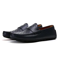 Giày Lười Nam Gucci Micro Sima Leather Signature Driver 466904 Màu Đen Size 39