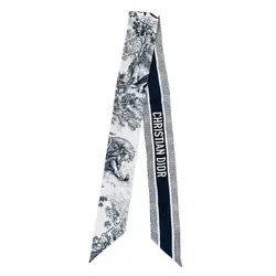 Khăn Nữ Dior Toile De Jouy Sauvage Mitzah Scarf Silk Màu Xanh Họa Tiết