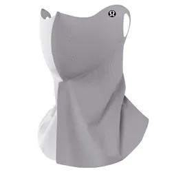 Khẩu Trang Kín Cổ Lululemon Summer Sunscreen Mask Breathable UV SPF50 Protective Neck Shade Silk Ear Mask Màu Xám