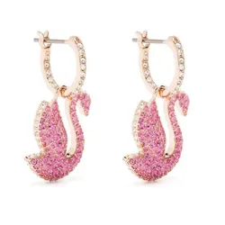 Khuyên Tai Nữ Swarovski Drop Earrings, Swan, Pink, Rose Gold Tone Plated 5647544 Màu Hồng