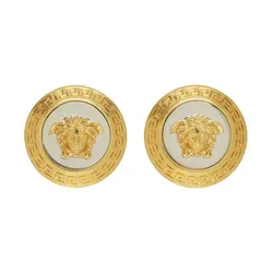Khuyên Tai Nữ Versace Gold and Silver Large Icon Medusa Earrings Màu Vàng
