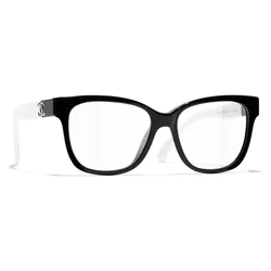 Kính Mắt Cận Nữ Chanel Square Eyeglasses 3472 1656 Màu Đen Trắng