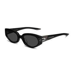 Kính Mát Nữ Gentle Monster Devon 01 Modern Cat-Eye Sunglasses In Black Màu Đen