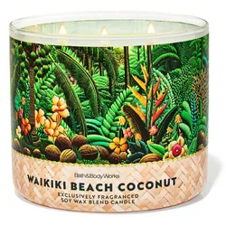 Nến Thơm 3 Bấc Bath & Body Works Waikiki Beach Coconut 3-Wick Candle 411g