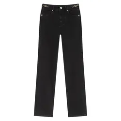 Quần Jean Nữ Maje With Curb Chains And Fringing 123PACHASLIM Màu Đen Size 36