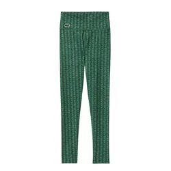 Quần Legging Nữ Lacoste Monogram Print Sport OF1018 00 QIJ Màu Xanh Lá Size S
