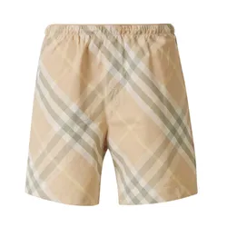 Quần Short Nam Burberry Checked Print In Beige 8083161 Màu Be Size S