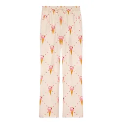 Quần Suông Nữ Gucci Ice Cream Pattern Print Twill Silk Trousers 731144XJE9P9381 Màu Be Size XS