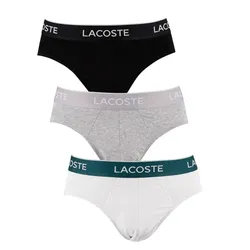 Set 3 Quần Lót Nam Lacoste Briefs Multicolor Pack Màu Đen/ Trắng/ Xám Size S