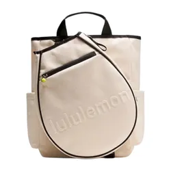 Set Túi Lululemon Unisex Racket Bag 19L For Tennis/ Badminton/ Pickleball - 3 pack - Freesize Màu Đen Kem (Tặng 1 Đôi Tất)